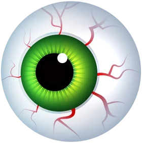 Bloodshot Green Eyeball Clipart: A Surreal Medical Illustration of Ocular Anatomy