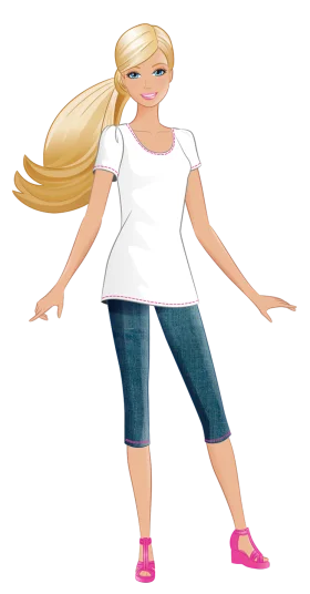 Casual Chic Blonde Female Character Fashion Clipart Illustration Design