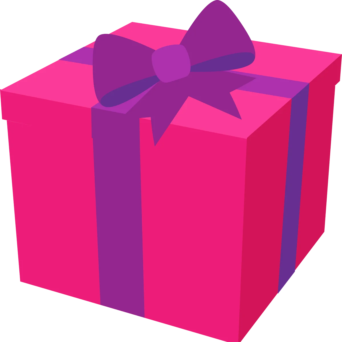 Cheerful Hot Pink and Purple Present Clipart Design with Bow