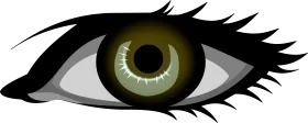 Dramatic Stylized Human Eye Clipart with Bold Graphical Design and Intricate Detailing