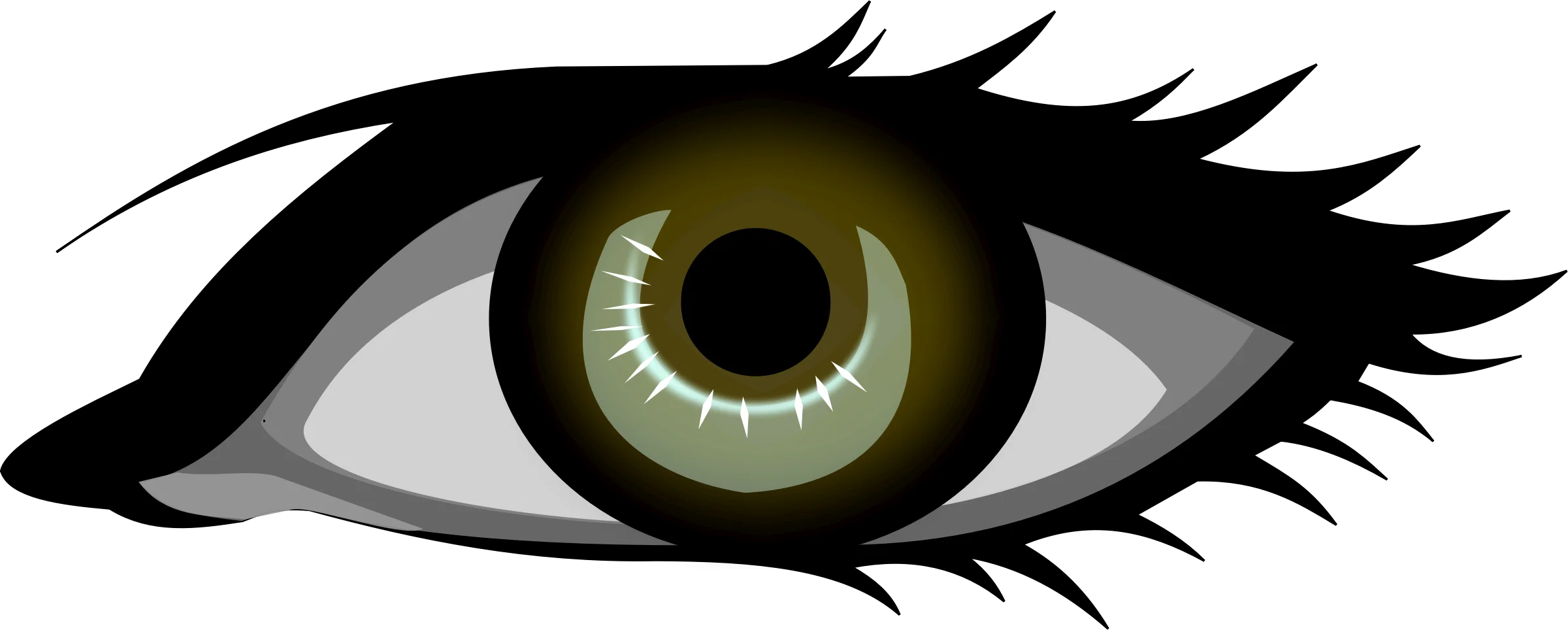 Dramatic Stylized Human Eye Clipart with Bold Graphical Design and Intricate Detailing