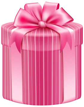 Elegant Pink Cylinder Gift Box with Luxurious Bow Clipart Design