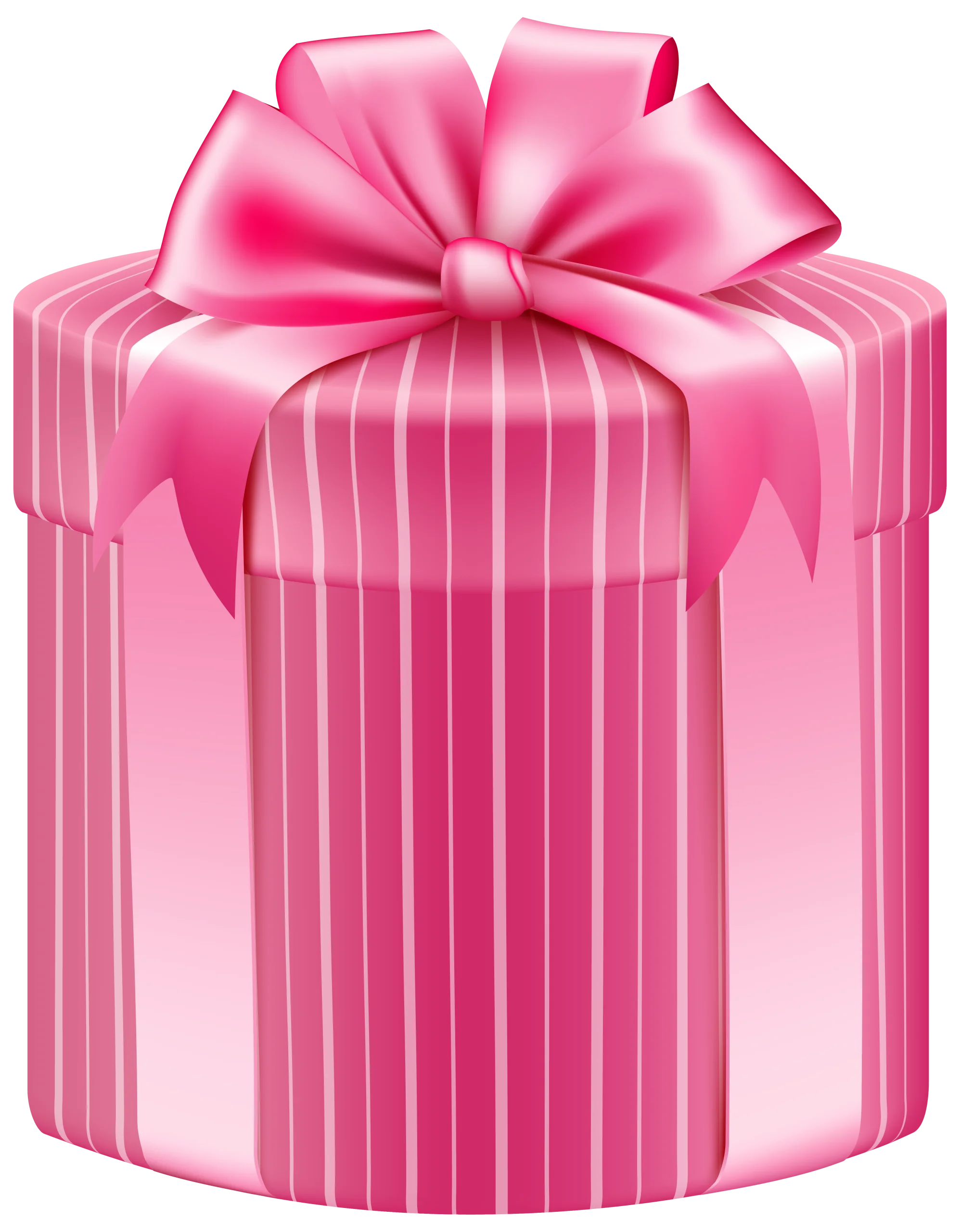 Elegant Pink Cylinder Gift Box with Luxurious Bow Clipart Design