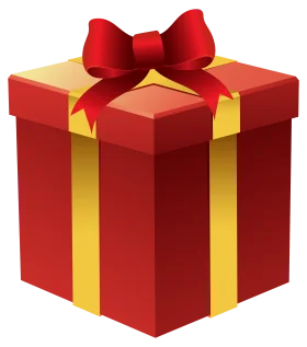 Elegant Red and Yellow Present Clipart with Luxurious Bow Design