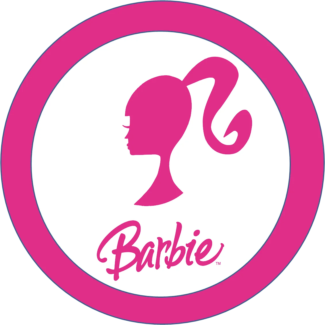 Iconic Barbie Silhouette Logo Clipart: Classic Pink Feminine Profile Design
