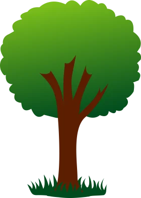 Lush Green Leafy Tree Clipart with Earthy Brown Trunk Standing Tall