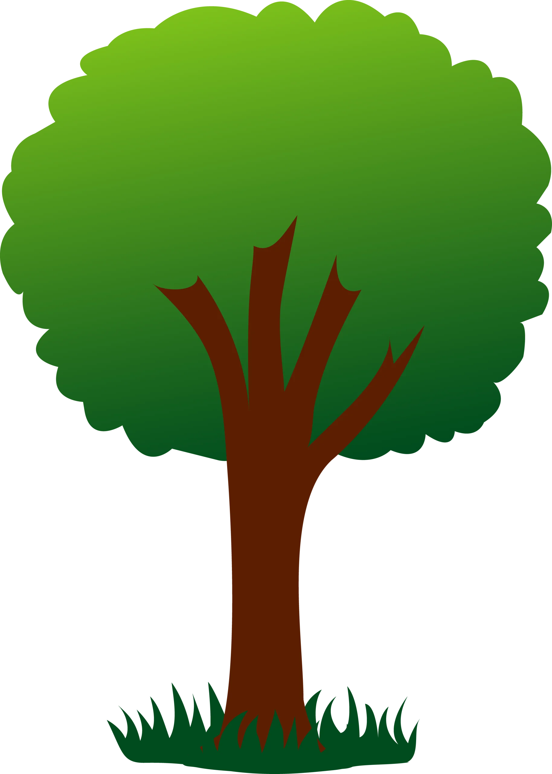 Lush Green Leafy Tree Clipart with Earthy Brown Trunk Standing Tall