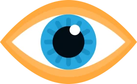 Minimalist Abstract Eye Clipart Design with Bold Geometric Shapes and Colors