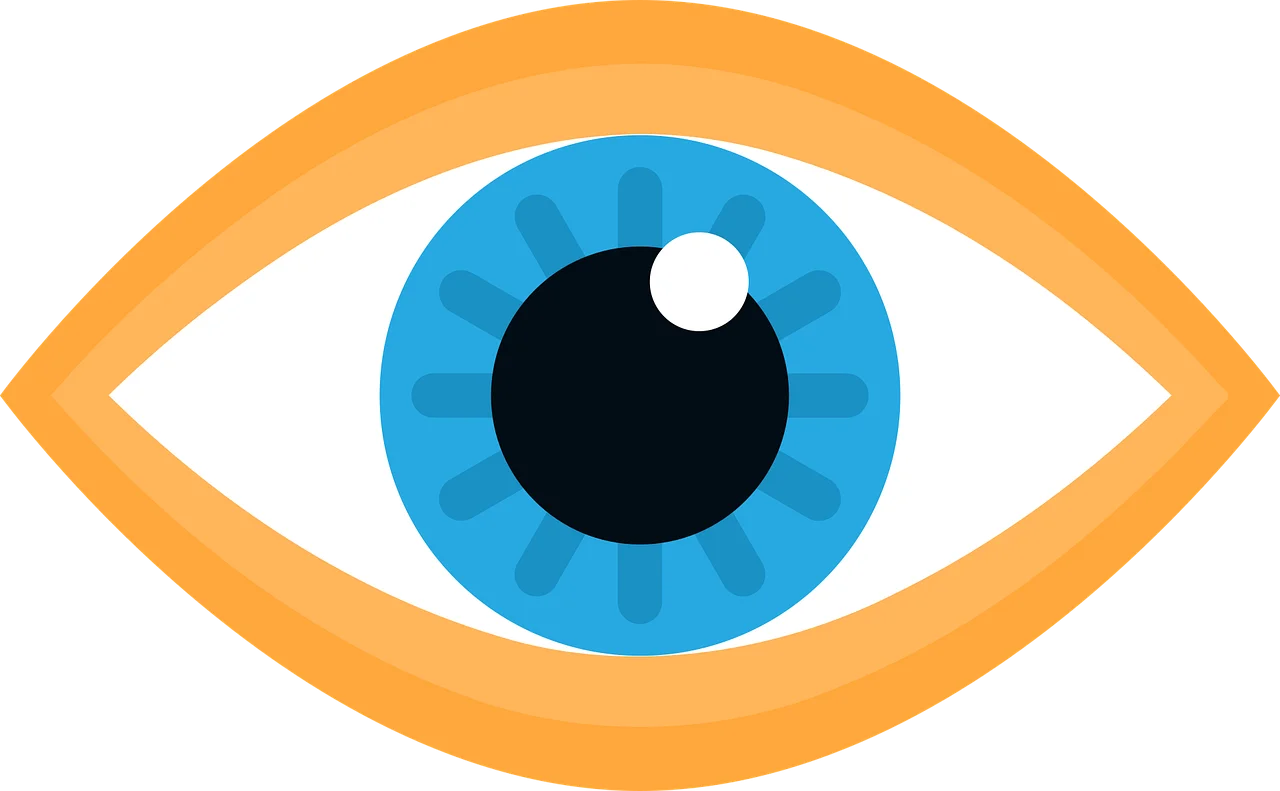 Minimalist Abstract Eye Clipart Design with Bold Geometric Shapes and Colors
