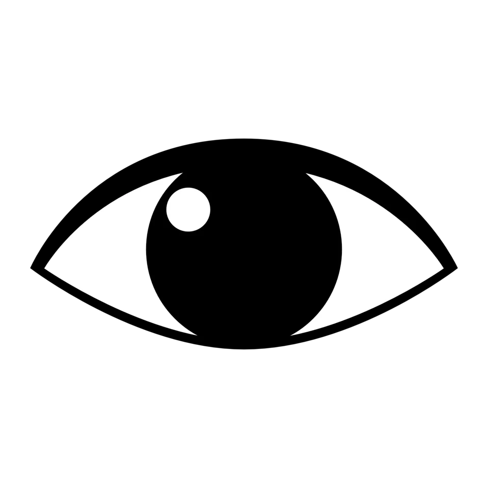 Minimalist Black and White Abstract Eye Clipart Design Element