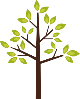 Minimalist Green Leafy Tree Clipart Design with Soft Natural Aesthetic