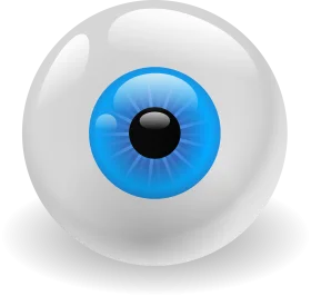Realistic Blue and White Eyeball Clipart Graphic Design Element