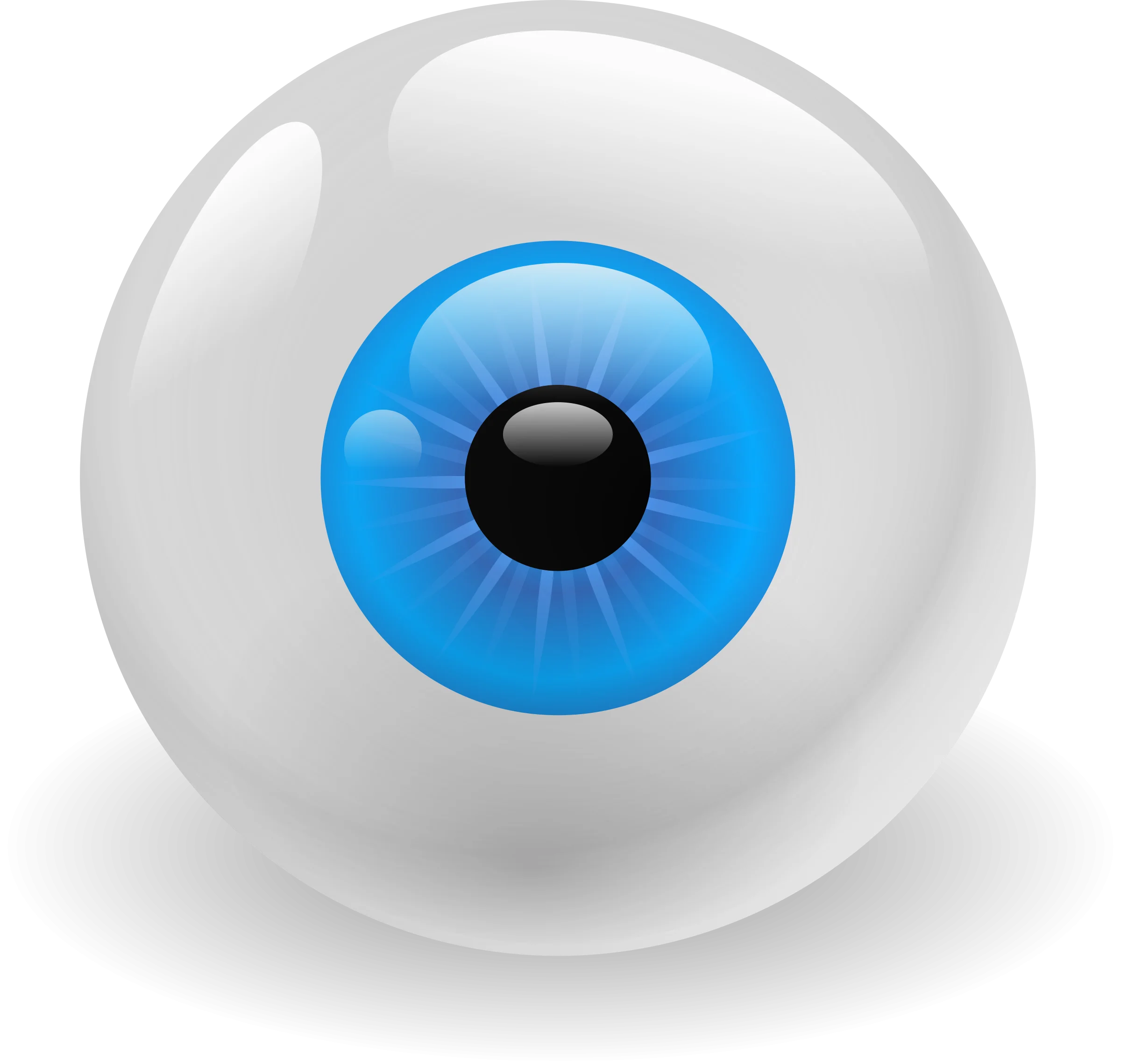 Realistic Blue and White Eyeball Clipart Graphic Design Element