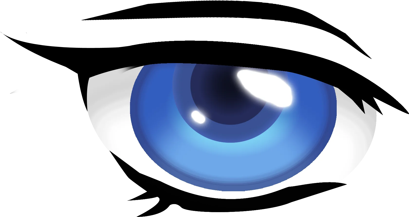 Stylized Blue Digital Eye Clipart with Sharp Graphic Design Elements