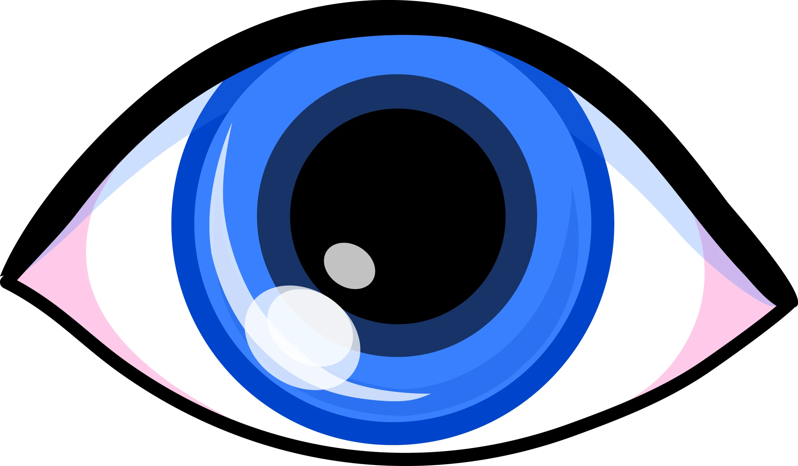 Stylized Blue Human Eye Clipart Design with Minimalist Graphic Elements