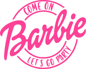 Barbie Party Invitation Clipart: Come On Let's Go Party in Pink Style