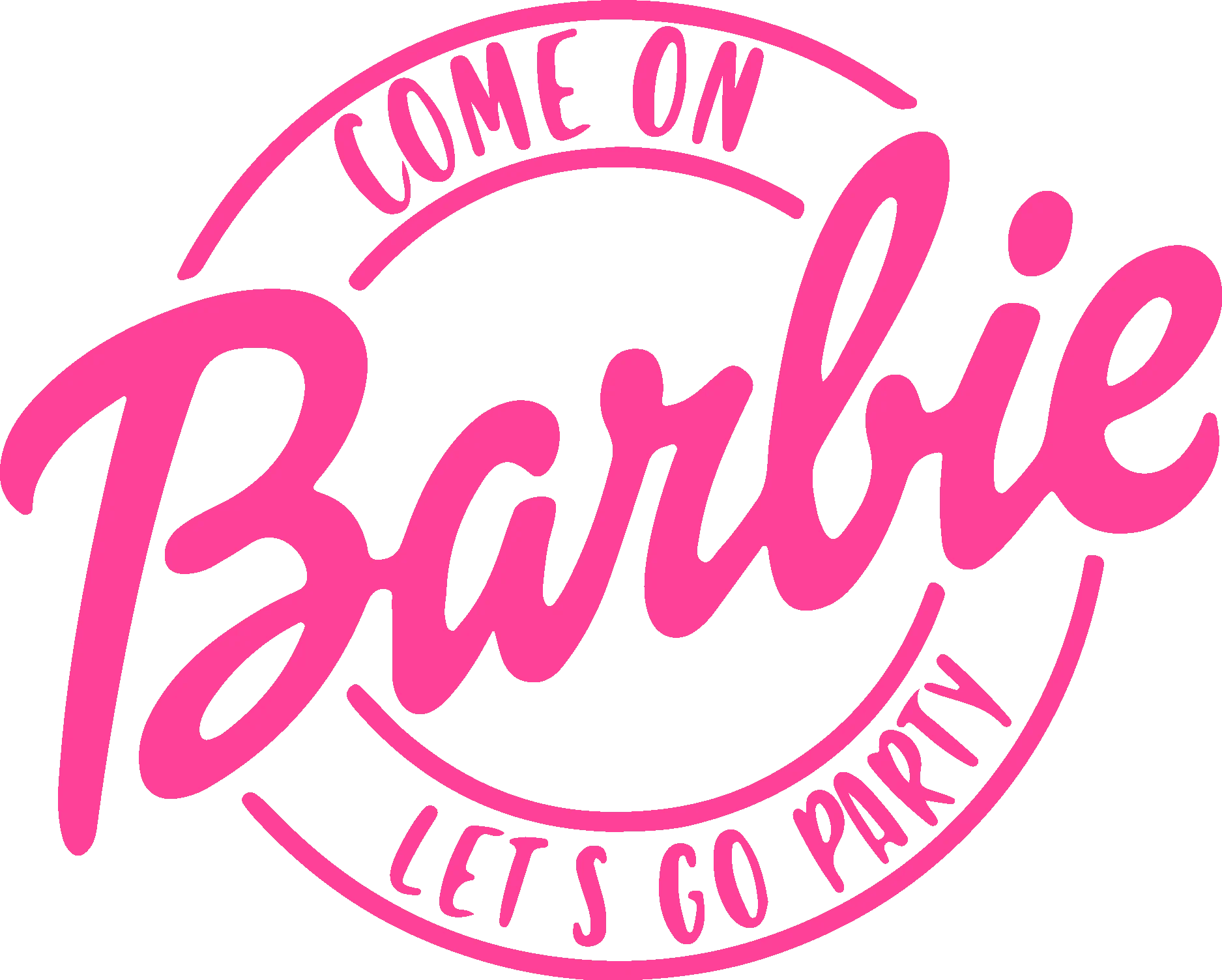 Barbie Party Invitation Clipart: Come On Let's Go Party in Pink Style
