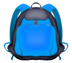 Blue and Gray School Backpack Clipart Design for Educational Materials