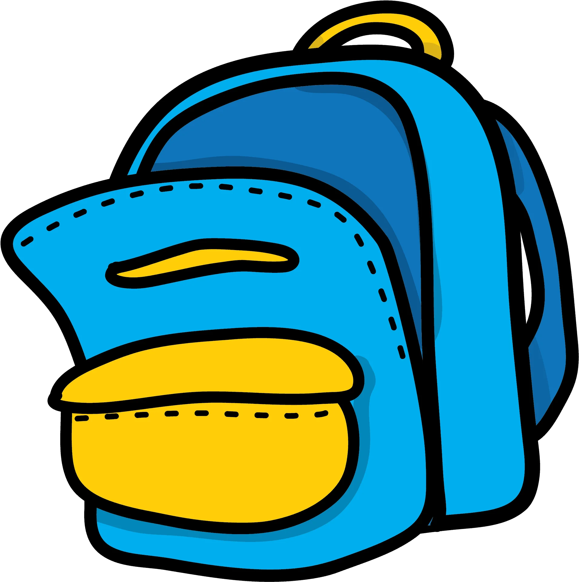 Blue and Yellow School Backpack Clipart - Stylish Learning Companion