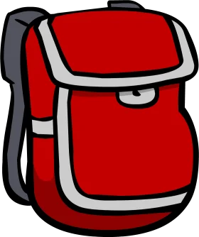 Bold Red School Backpack Clipart Design with Sleek Gray Accents