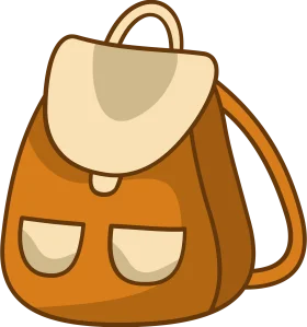 Charming Rustic Orange and Cream School Backpack Clipart Design