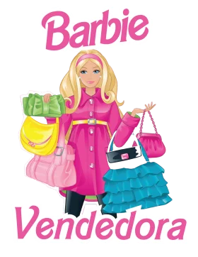 Cheerful Barbie Vendor Clipart Showcasing Fashion Accessories and Style