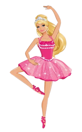Enchanting Pink Ballerina Barbie Doll Clipart with Graceful Dance Pose