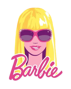 Glamorous Blonde Barbie Doll Stylish Sunglasses Iconic Clipart Design