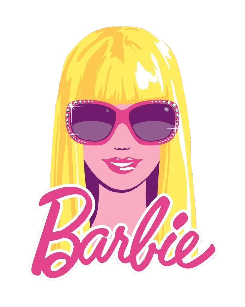 Glamorous Blonde Barbie Doll Stylish Sunglasses Iconic Clipart Design