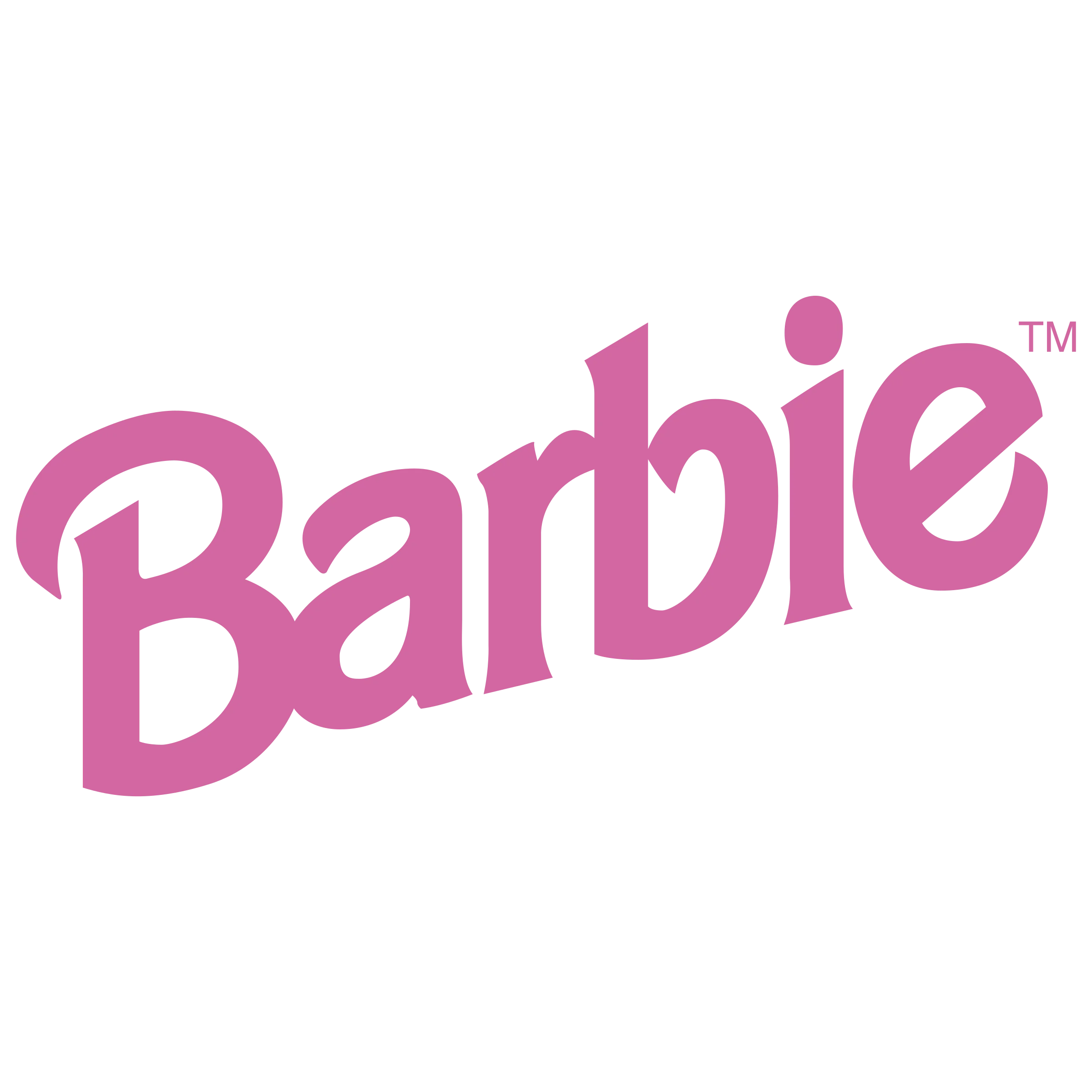 Iconic Pink Barbie Clipart Logo Design with Trademark Symbol