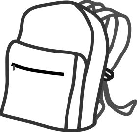Simple School Backpack Outline Clipart Design for Educational Graphics