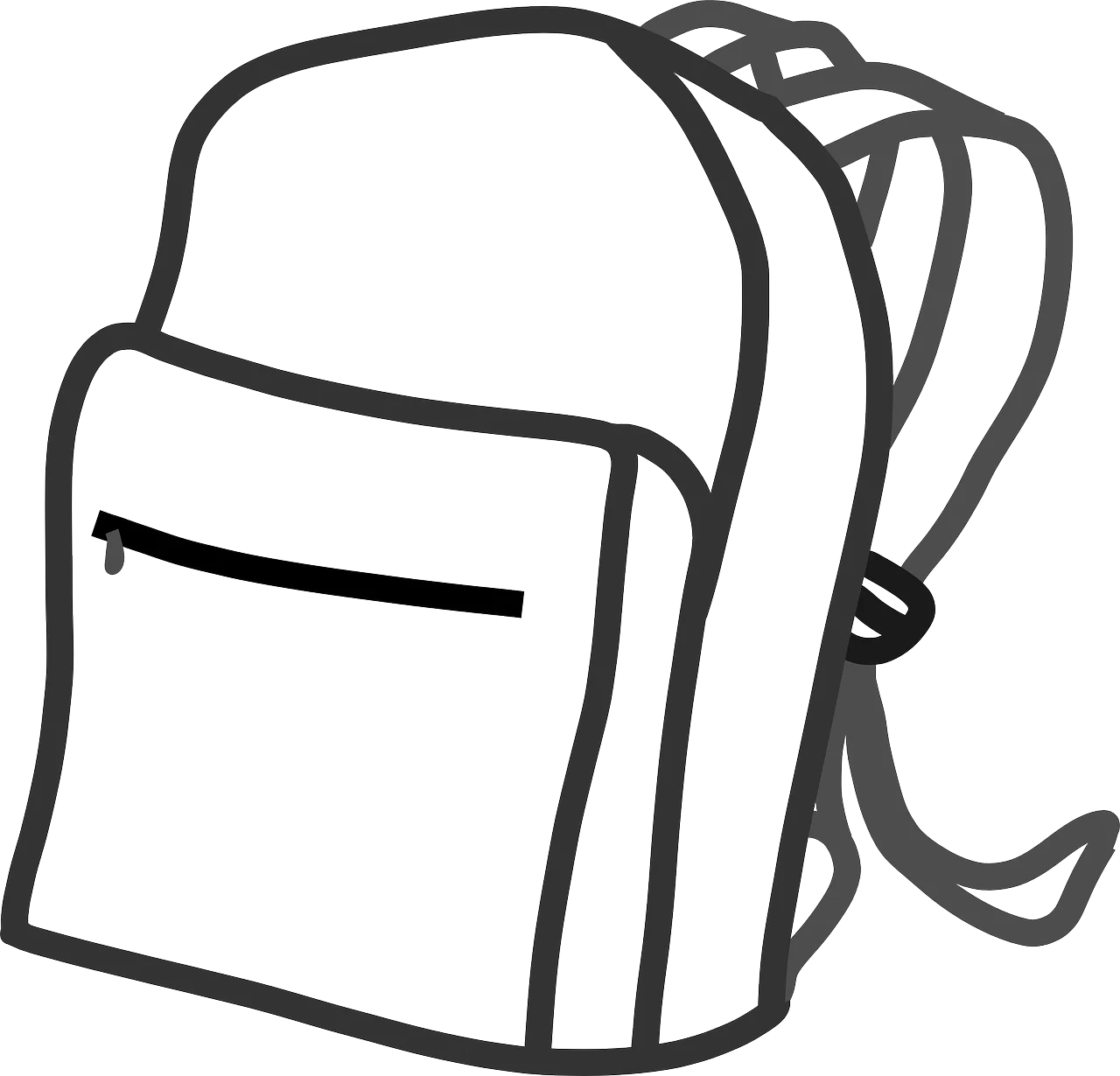 Simple School Backpack Outline Clipart Design for Educational Graphics