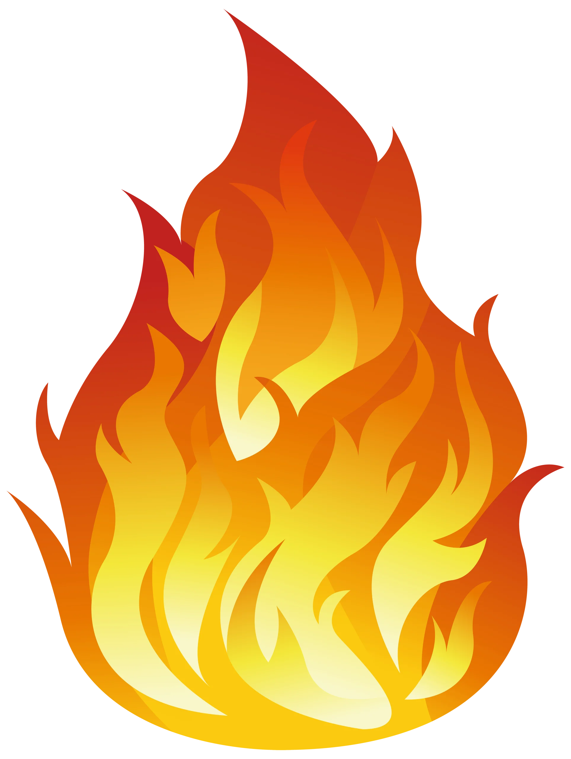 Burning Blaze of Radiant Energy: Stylized Fire Flame Clipart Illustration
