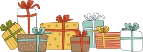 Charming Festive Celebration Presents Clipart Collection with Decorative Ribbons