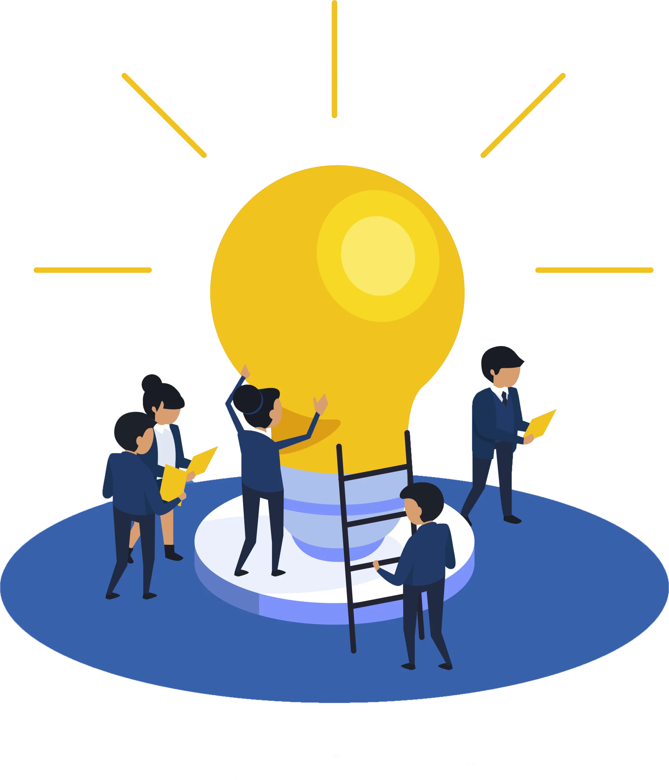 Collaborative Innovation: Bright Minds Illuminating Breakthrough Teamwork Clipart