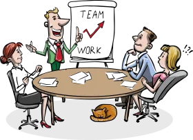 Collaborative Professional Teamwork Meeting Clipart Illustration