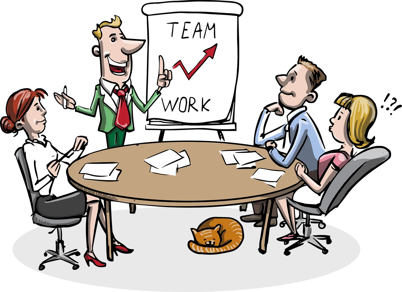 Collaborative Professional Teamwork Meeting Clipart Illustration