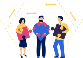 Collaborative Teamwork Clipart: Puzzle Piece Professionals Unite for Success