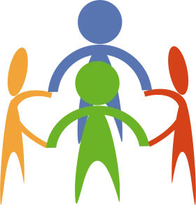 Collaborative Teamwork Clipart Showing Unified Figures in Harmony