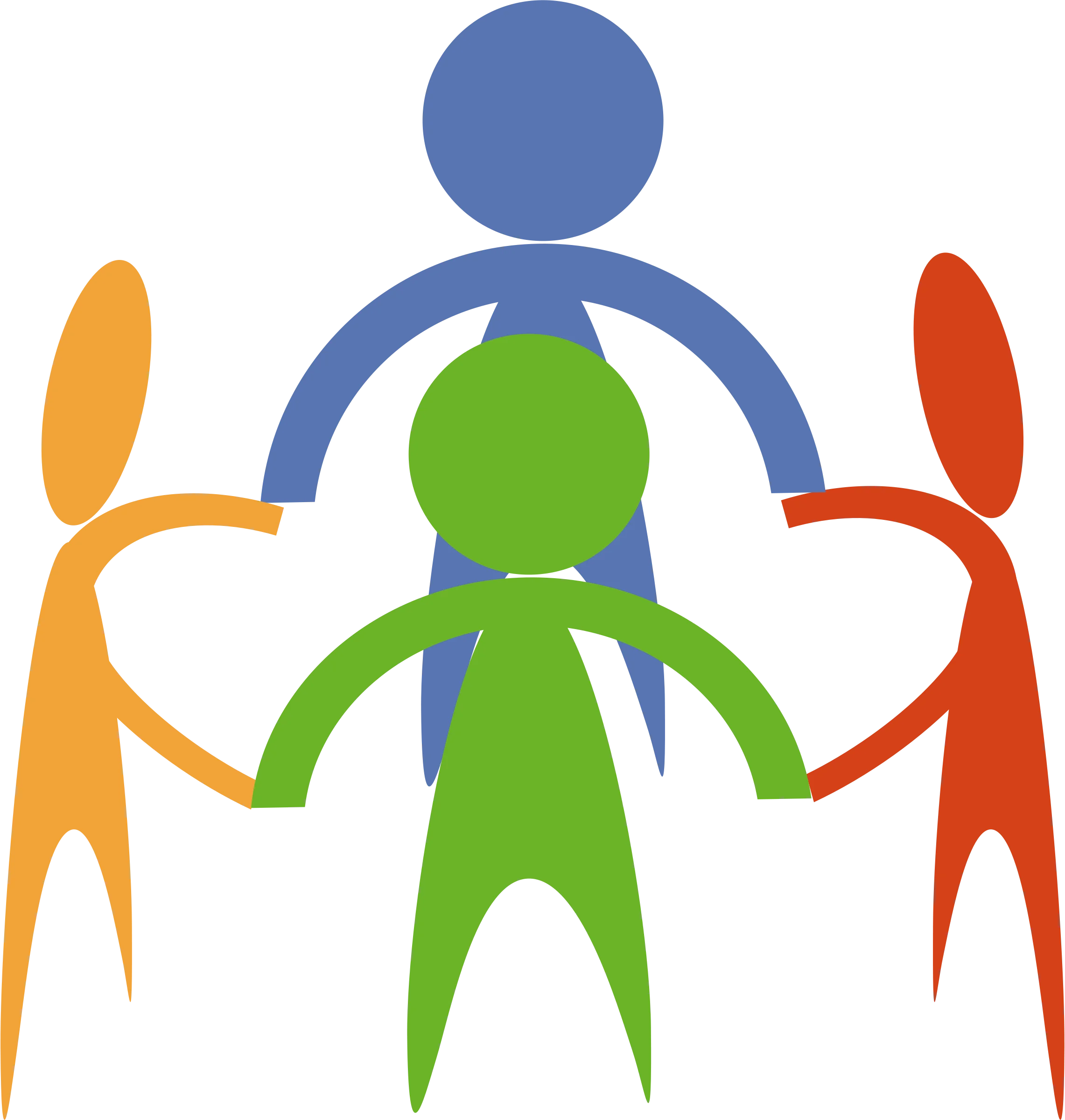 Collaborative Teamwork Clipart Showing Unified Figures in Harmony