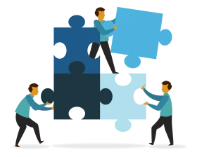 Collaborative Teamwork Puzzle Solving Clipart: Building Success Together