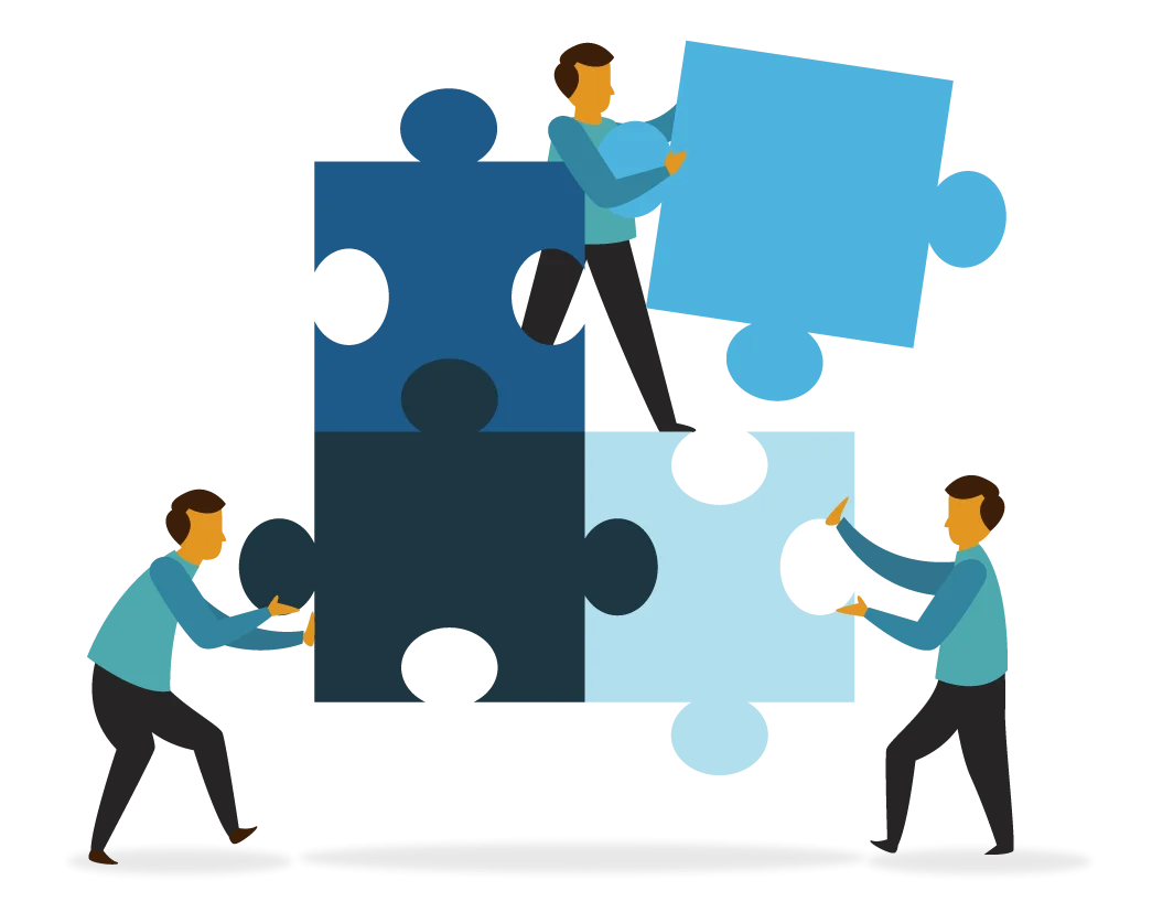Collaborative Teamwork Puzzle Solving Clipart: Building Success Together