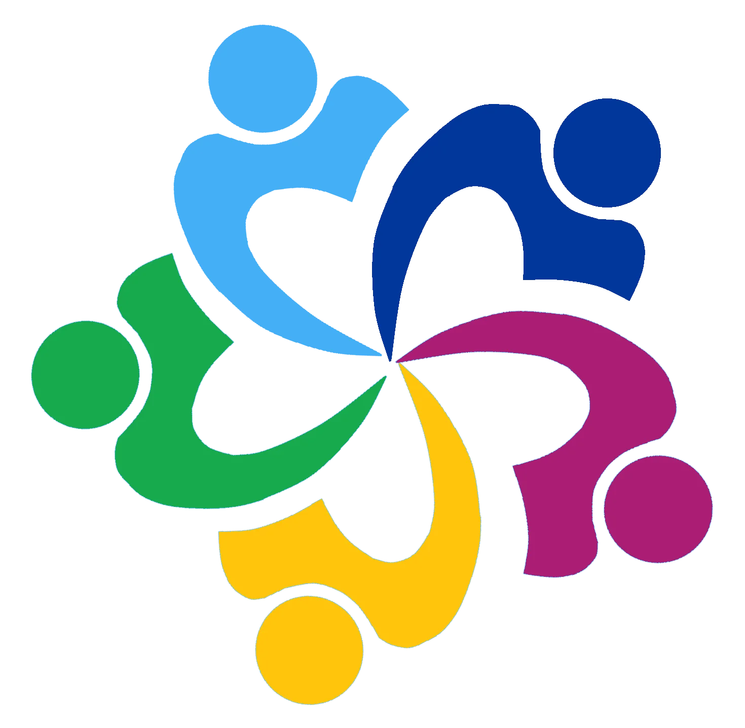 Collaborative Unity Teamwork Clipart: Interconnected Human Figures in Harmony