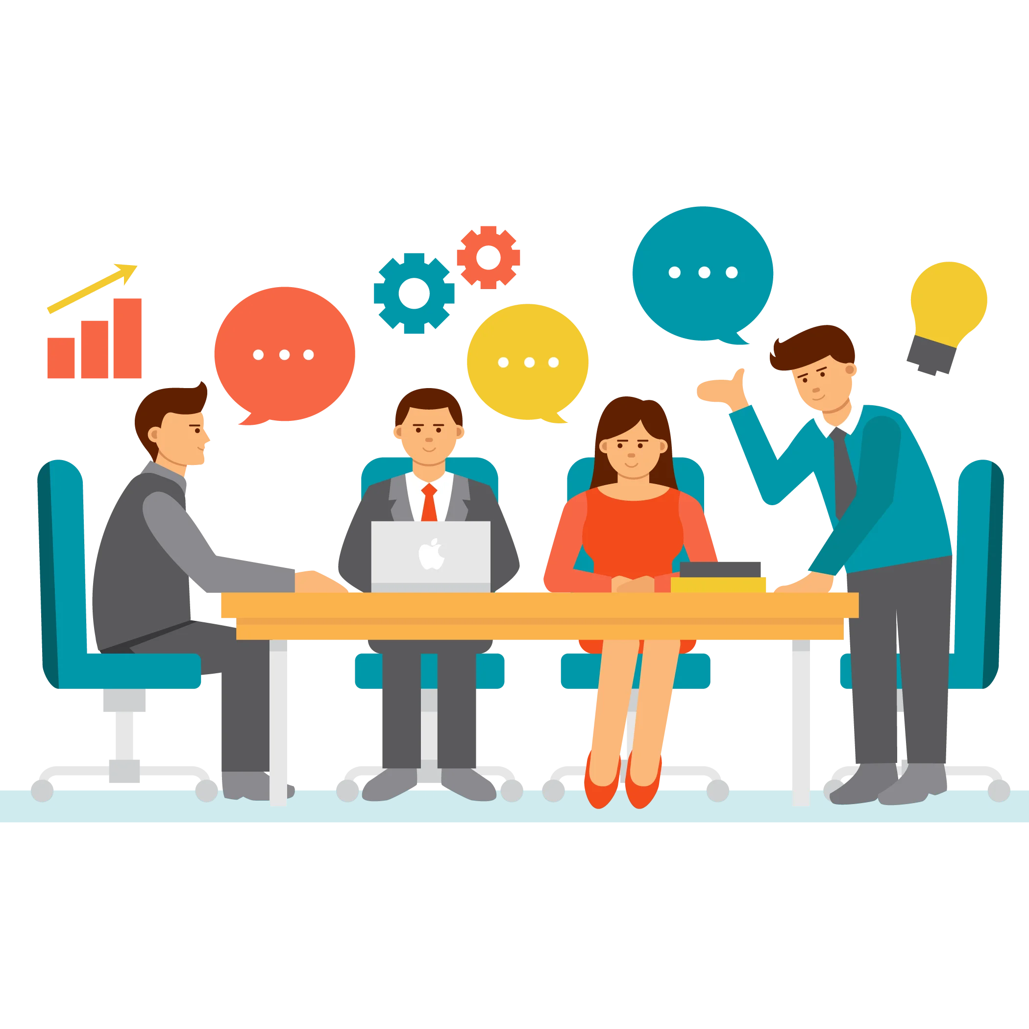 Collaborative Workspace Teamwork Brainstorming Clipart Illustration Design
