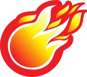 Dynamic Fiery Flame Clipart Illustration with Radiant Yellow and Red Gradient
