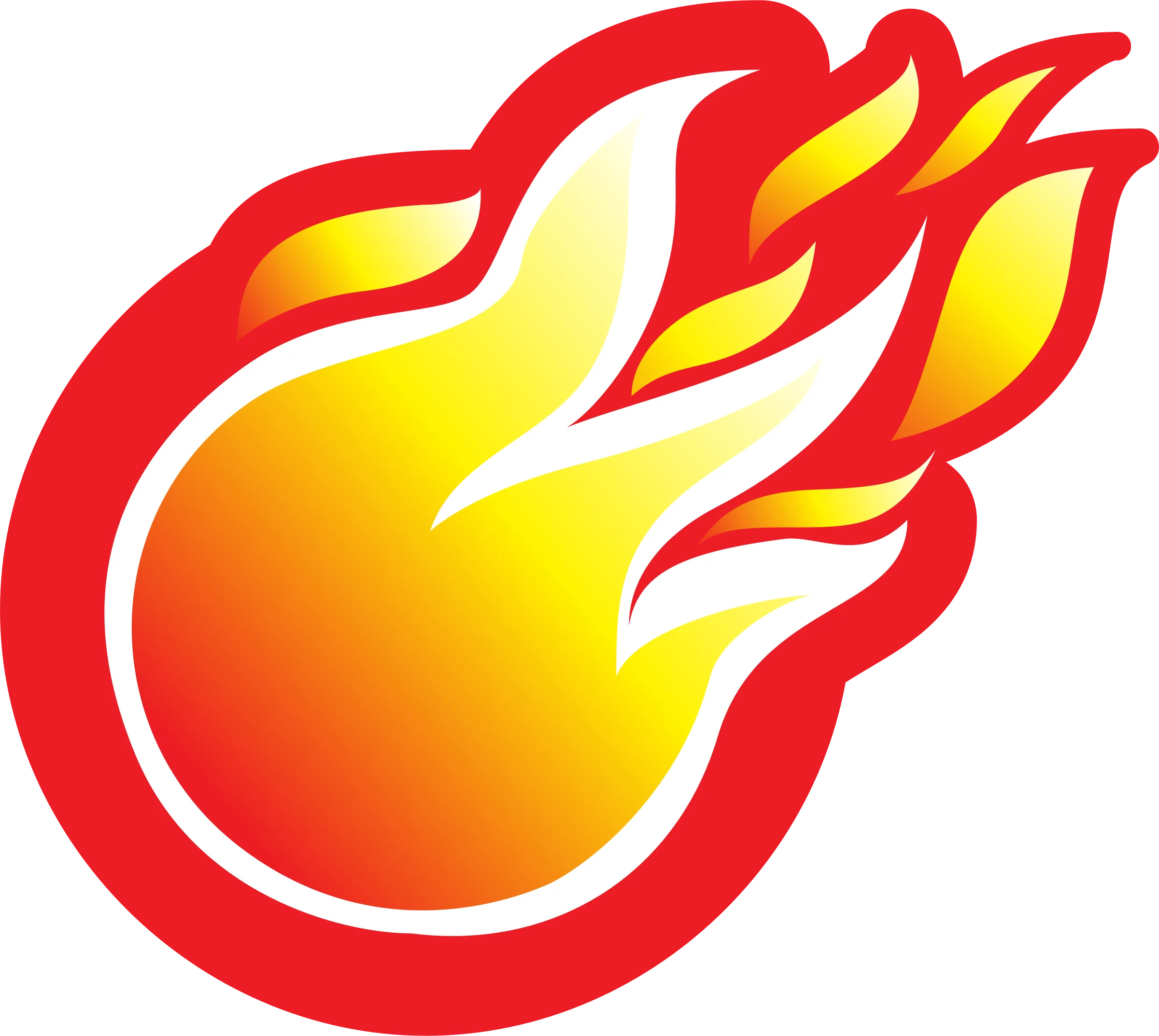Dynamic Fiery Flame Clipart Illustration with Radiant Yellow and Red Gradient