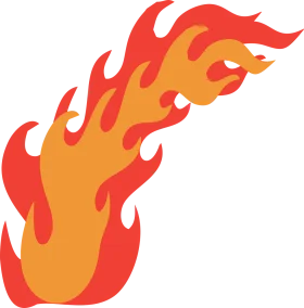 Dynamic Orange and Red Stylized Flame Clipart for Creative Design Projects