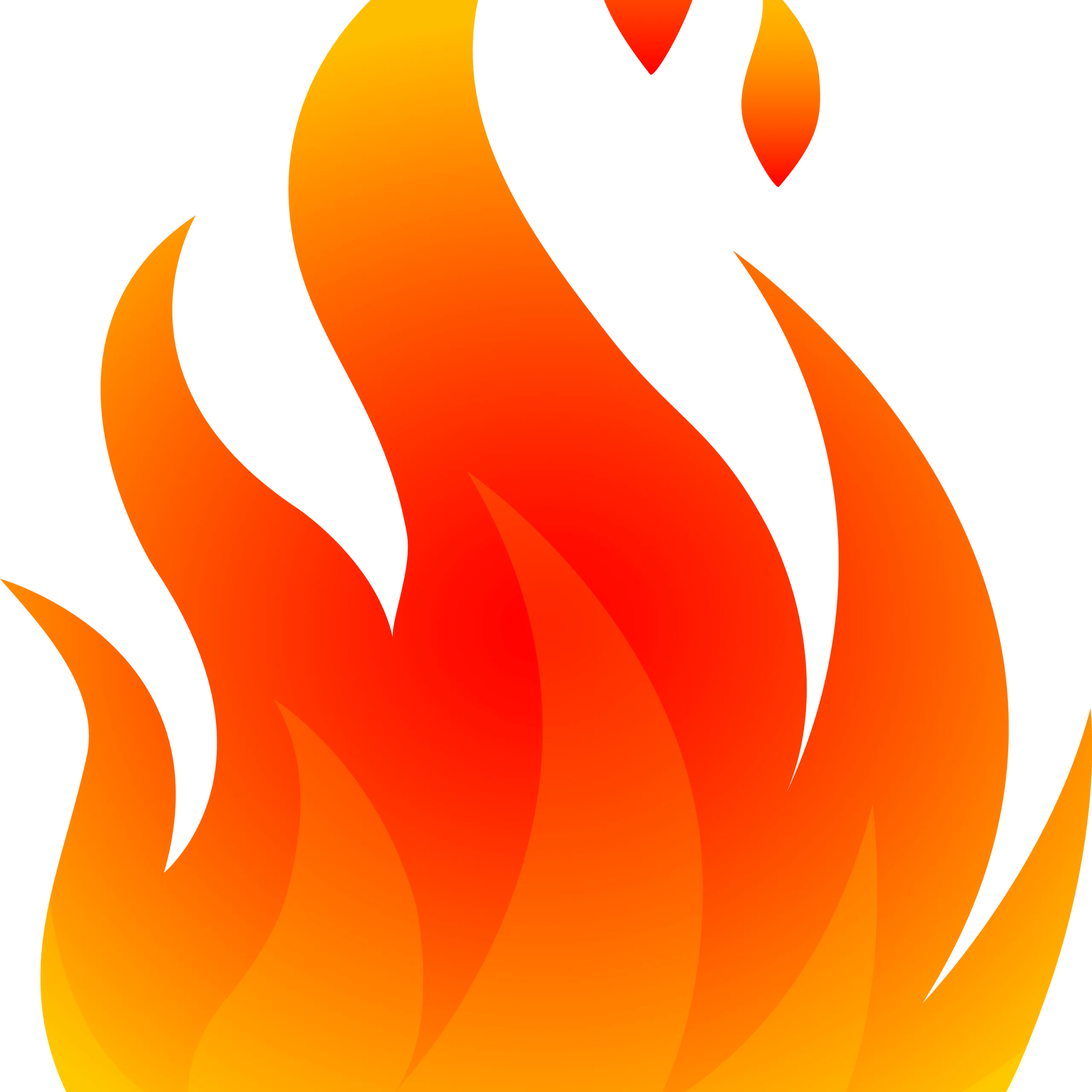 Dynamic Orange and Yellow Fire Flame Illustration Clipart Design Element