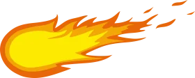 Dynamic Yellow and Orange Fiery Explosion Clipart with Trailing Embers