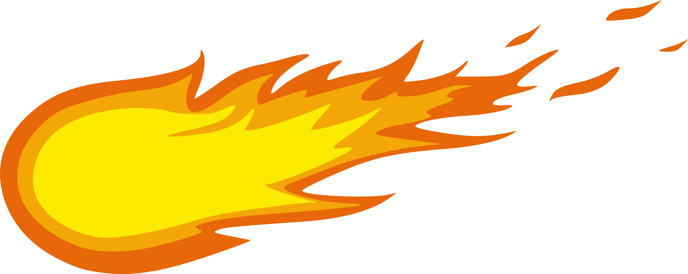 Dynamic Yellow and Orange Fiery Explosion Clipart with Trailing Embers
